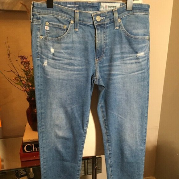 Adriano Goldschmed The Stilt Crop Distressed Jeans - Picture 1 of 9